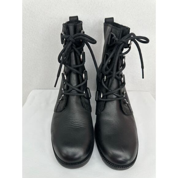 Sorel Cate Lace Up Black Bootie Waterproof Leather Boots 8.5 NL3385-010 - Picture 4 of 9